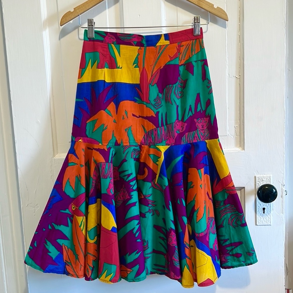 Bergdorf Goodman Super rare vintage safari print skirt